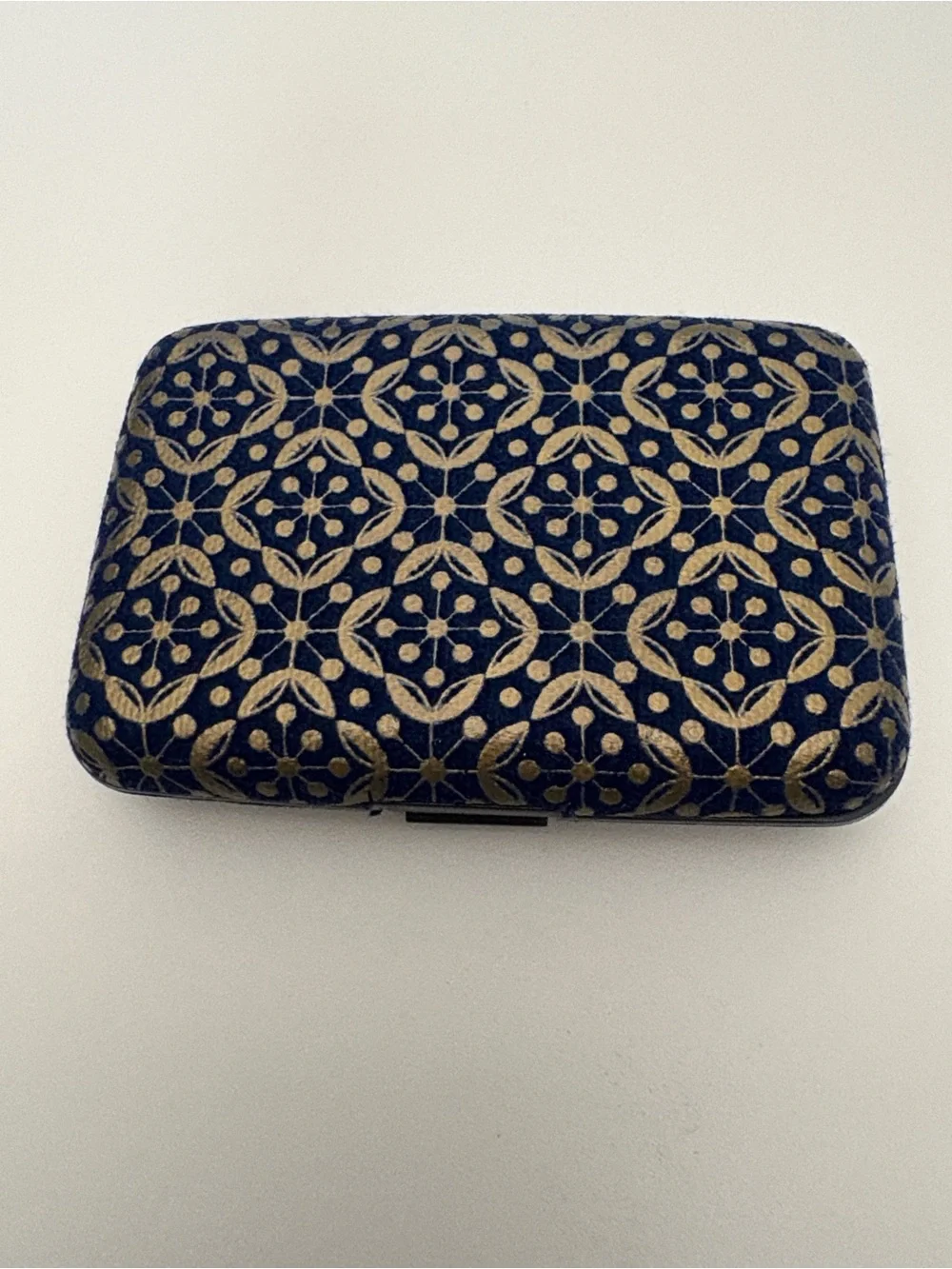 Blue and Gold Patterned Women's Card Wallet